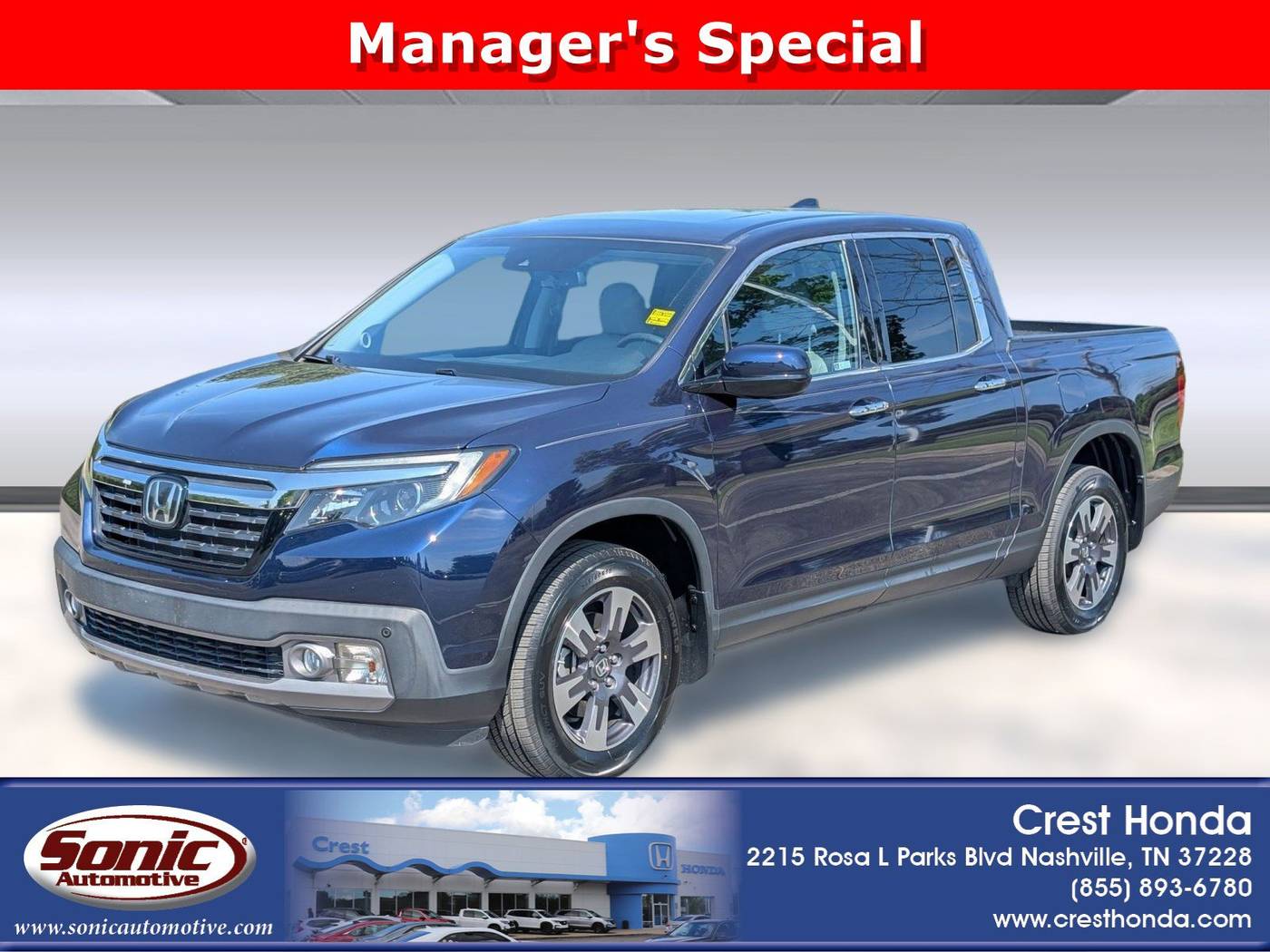 2019 Honda Ridgeline RTL-E — Pickup Truck — 24,468 mi — Nashville, TN