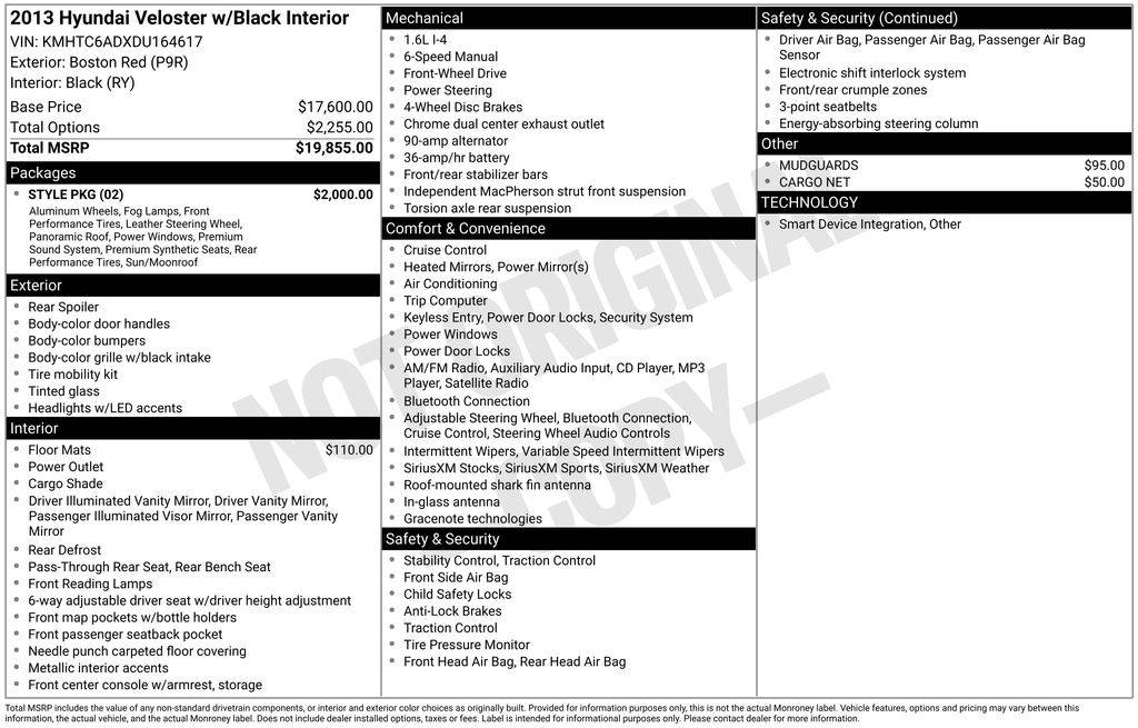 2013 Hyundai Veloster Base — Hatchback — 127,805 mi — Akron, OH