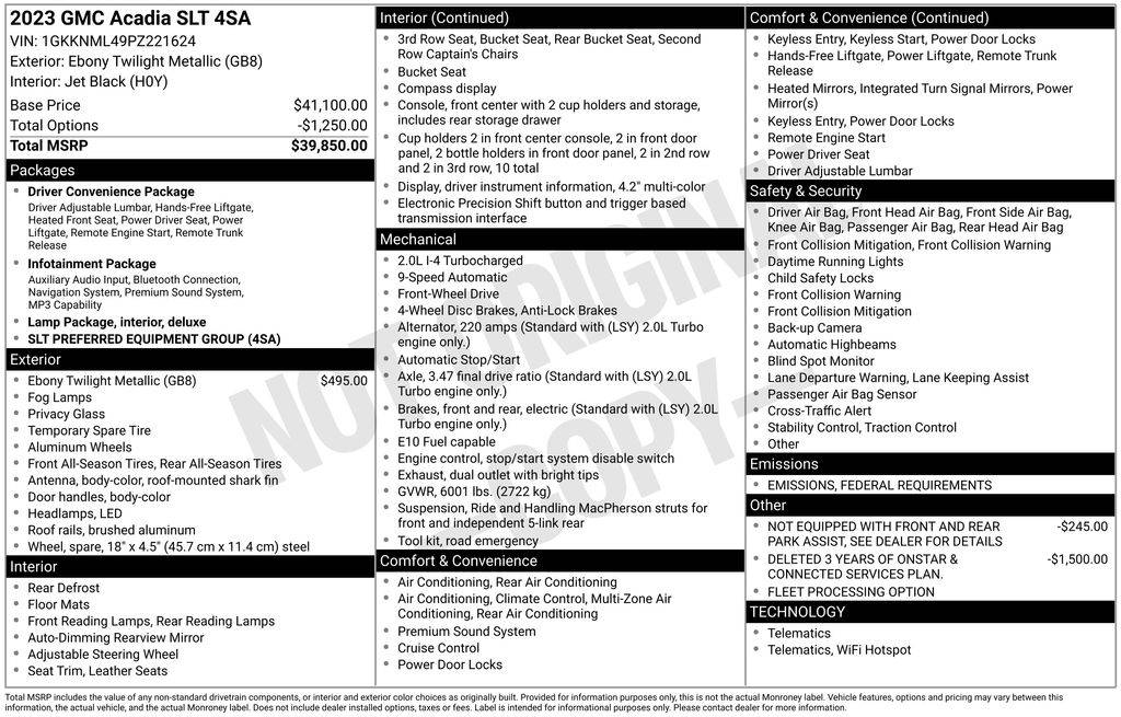 2023 GMC Acadia SLT — SUV — 54,428 mi — Akron, OH