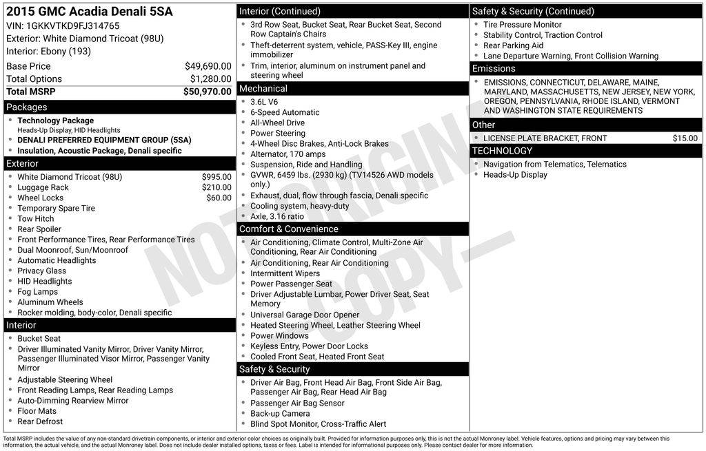 2015 GMC Acadia Denali — SUV — 130,063 mi — Akron, OH