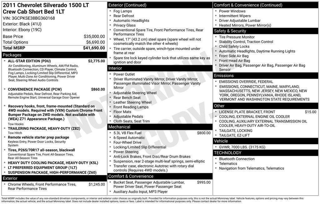 2011 Chevrolet Silverado 1500 LT — Pickup Truck — 166,258 mi — Akron, OH