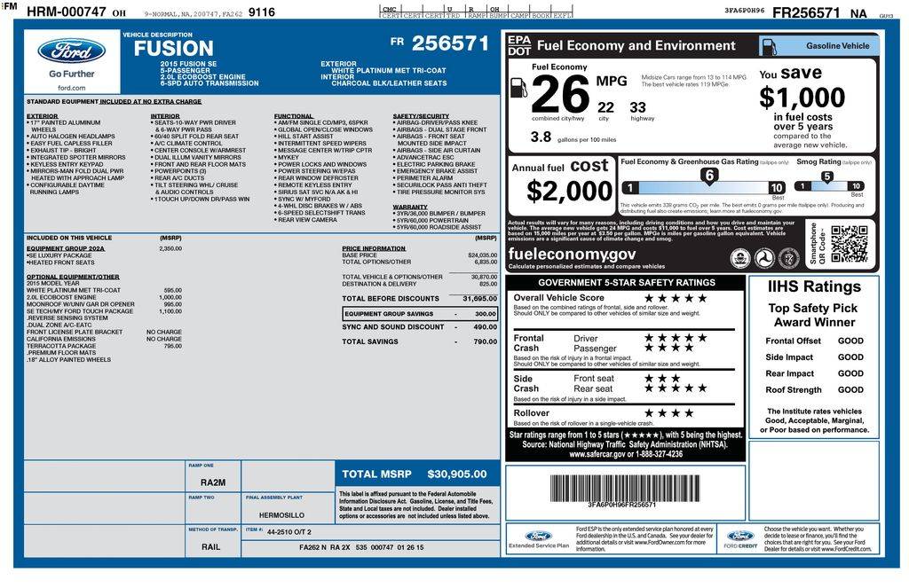 2015 Ford Fusion SE — Sedan — 81,353 mi — Akron, OH